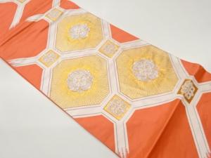 破れ蜀江文に華文模様織出し袋帯